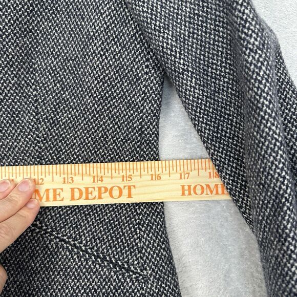 LRL Ralph Lauren Tweed Blazer Jacket Womens 6 Navy White Houndstooth Virgin Wool - Picture 14 of 15